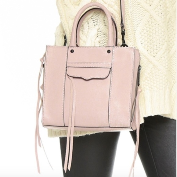 Rebecca minkoff Mab Side Zipper Tote Tassel Pull Pink Adjustable Strap Purse - Picture 3 of 14